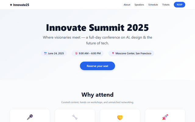 Event Landing Page